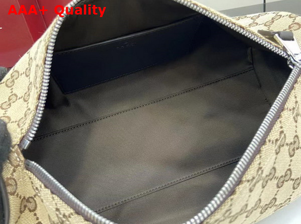 Gucci GG Canvas Small Cylinder Bag in Beige and Dark Brown GG Canvas 834455 Replica