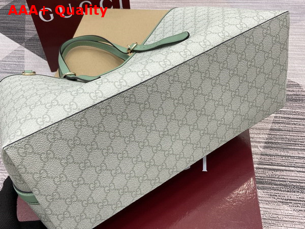 Gucci GG Emblem Medium Tote Bag in Sage Green GG Monogram Coated Fabric 815213 Replica