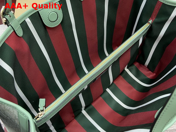 Gucci GG Emblem Medium Tote Bag in Sage Green GG Monogram Coated Fabric 815213 Replica