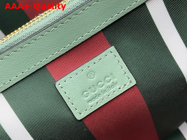 Gucci GG Emblem Medium Tote Bag in Sage Green GG Monogram Coated Fabric 815213 Replica