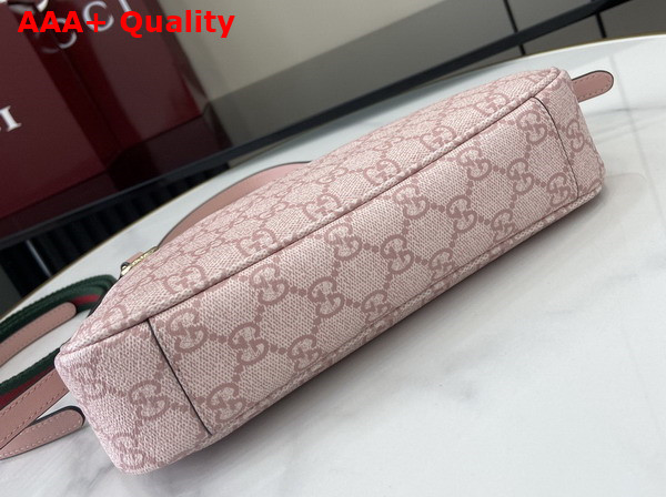 Gucci GG Emblem Small Shoulder Bag in Light Pink GG Monogram Coated Fabric 815218 Replica