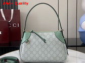 Gucci GG Emblem Small Shoulder Bag in Sage Green GG Monogram Coated Fabric 815218 Replica