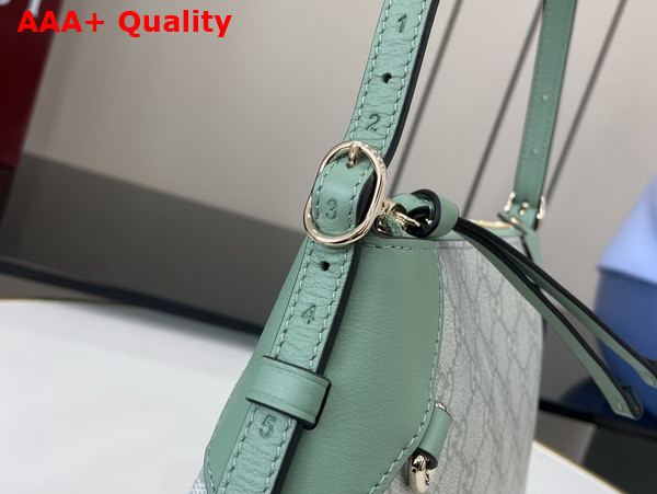 Gucci GG Emblem Small Shoulder Bag in Sage Green GG Monogram Coated Fabric 815218 Replica