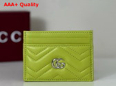 Gucci GG Marmont Card Case in Bright Green Leather 443127 Replica