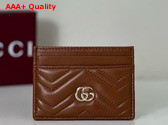 Gucci GG Marmont Card Case in Brown Leather 443127 Replica