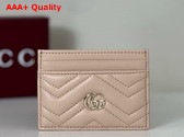 Gucci GG Marmont Card Case in Dusty Pink Leather 443127 Replica