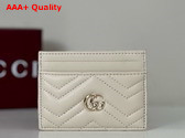 Gucci GG Marmont Card Case in Light Grey Leather 443127 Replica