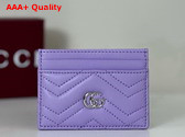 Gucci GG Marmont Card Case in Lilac Leather 443127 Replica