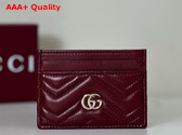 Gucci GG Marmont Card Case in Rosso Ancora Red Leather 443127 Replica