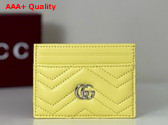 Gucci GG Marmont Card Case in Yellow Leather 443127 Replica