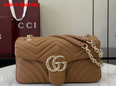 Gucci GG Marmont Medium Shoulder Bag in Brown Matelasse Chevron Lambskin Leather 837267 Replica