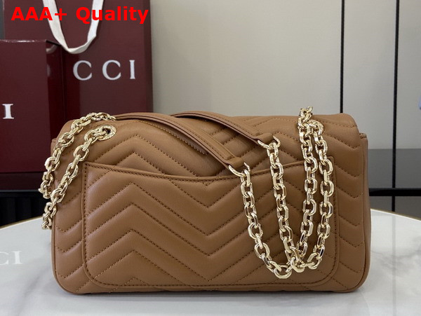 Gucci GG Marmont Medium Shoulder Bag in Brown Matelasse Chevron Lambskin Leather 837267 Replica