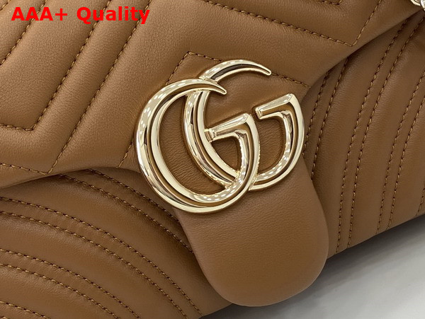 Gucci GG Marmont Medium Shoulder Bag in Brown Matelasse Chevron Lambskin Leather 837267 Replica