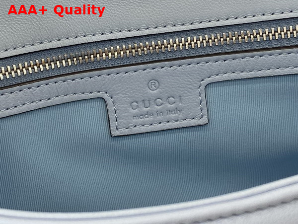 Gucci GG Marmont Medium Shoulder Bag in Light Blue Matelasse Chevron Lambskin Leather 837267 Replica