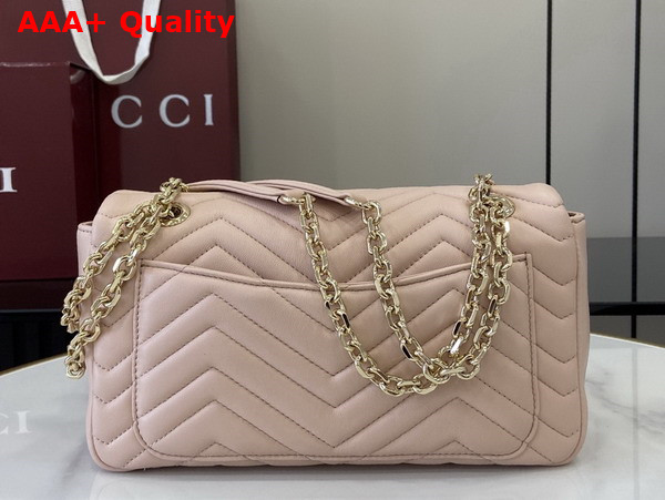 Gucci GG Marmont Medium Shoulder Bag in Pale Pink Matelasse Chevron Lambskin Leather 837267 Replica