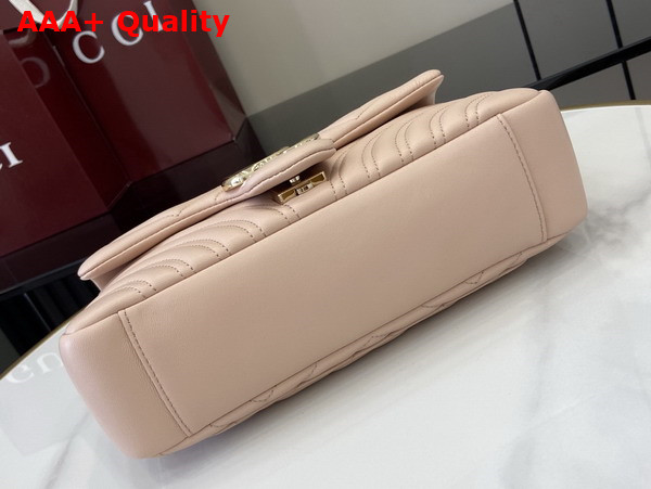 Gucci GG Marmont Medium Shoulder Bag in Pale Pink Matelasse Chevron Lambskin Leather 837267 Replica