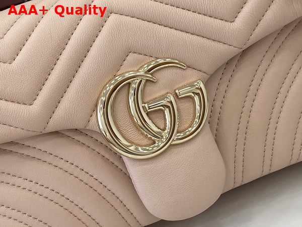 Gucci GG Marmont Medium Shoulder Bag in Pale Pink Matelasse Chevron Lambskin Leather 837267 Replica