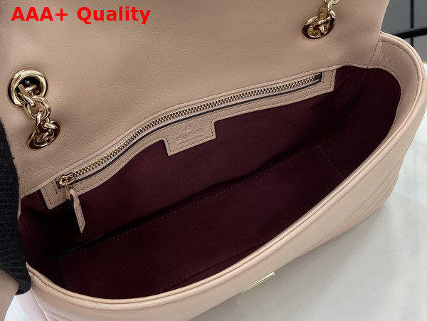 Gucci GG Marmont Medium Shoulder Bag in Pale Pink Matelasse Chevron Lambskin Leather 837267 Replica