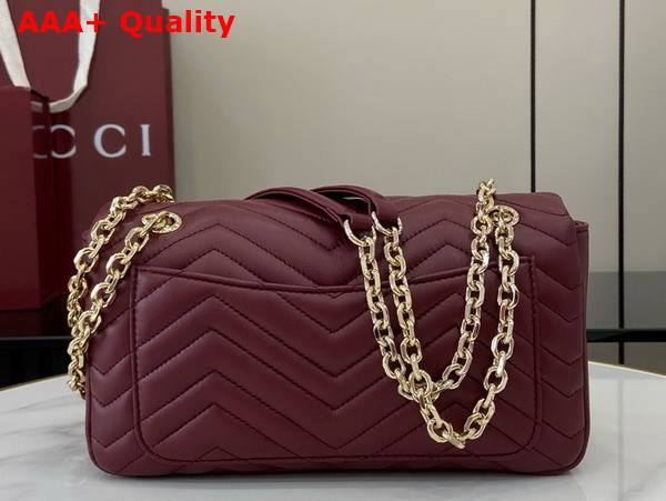 Gucci GG Marmont Medium Shoulder Bag in Rosso Ancora Red Matelasse Chevron Lambskin Leather 837267 Replica