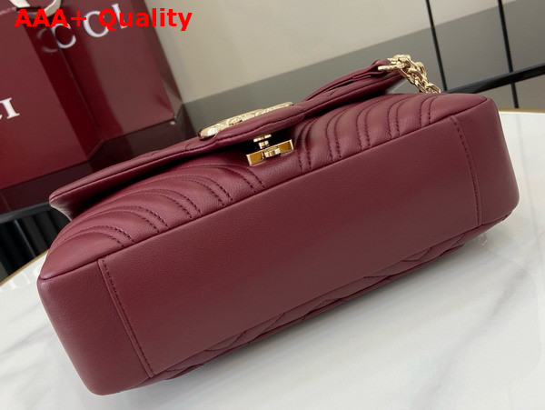 Gucci GG Marmont Medium Shoulder Bag in Rosso Ancora Red Matelasse Chevron Lambskin Leather 837267 Replica