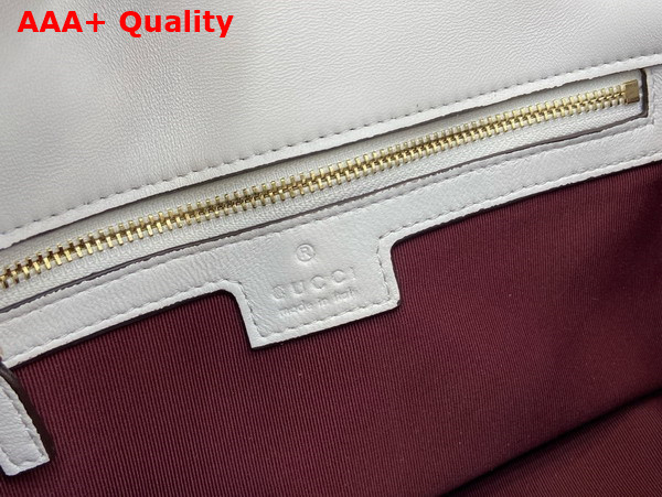 Gucci GG Marmont Medium Shoulder Bag in White Matelasse Chevron Lambskin Leather 837267 Replica
