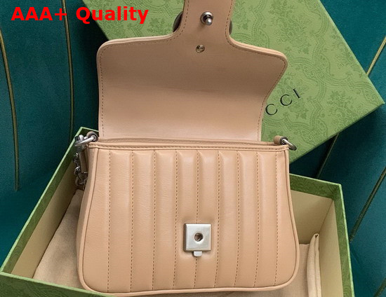Gucci GG Marmont Mini Top Handle Bag in Rose Beige Matelasse Leather 583571 Replica