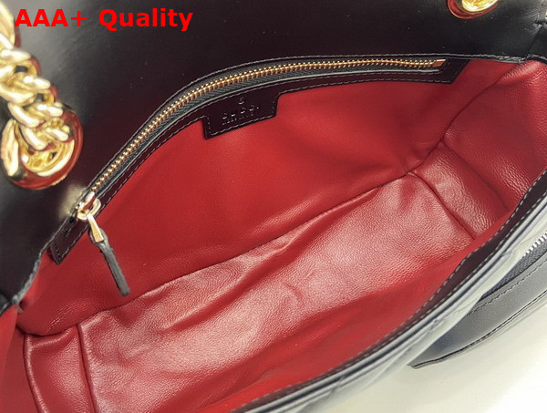Gucci GG Marmont Small Multi Pocket Bag in Black Matelasse Chevron Leather 795228 Replica