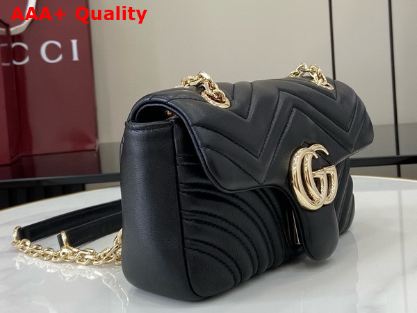 Gucci GG Marmont Small Shoulder Bag in Black Leather 837280 Replica