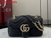 Gucci GG Marmont Small Shoulder Bag in Black Leather 837280 Replica