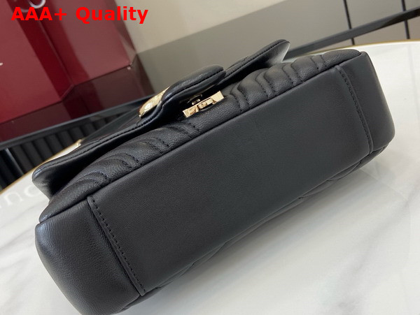 Gucci GG Marmont Small Shoulder Bag in Black Leather 837280 Replica