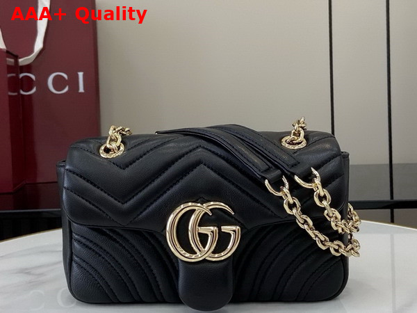 Gucci GG Marmont Small Shoulder Bag in Black Leather 837280 Replica