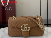 Gucci GG Marmont Small Shoulder Bag in Brown Leather 837280 Replica