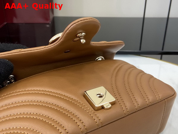 Gucci GG Marmont Small Shoulder Bag in Brown Leather 837280 Replica