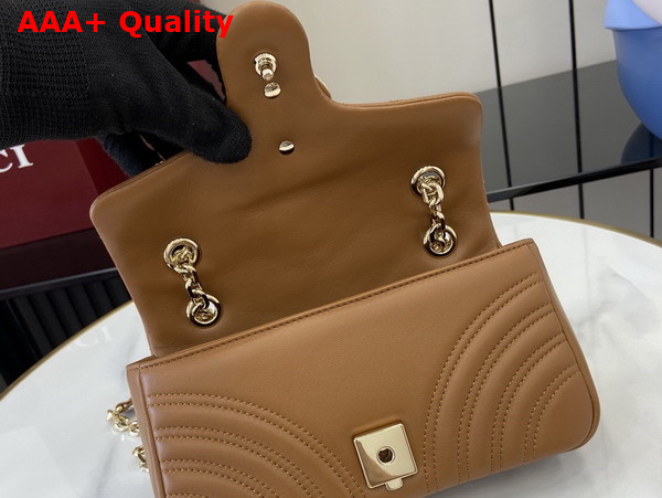 Gucci GG Marmont Small Shoulder Bag in Brown Leather 837280 Replica