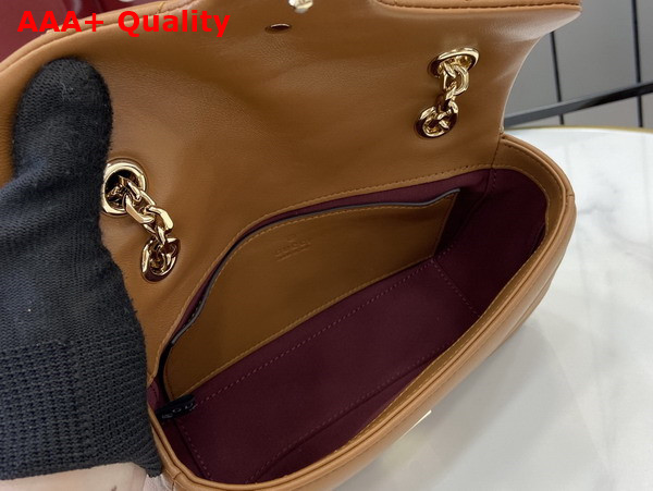 Gucci GG Marmont Small Shoulder Bag in Brown Leather 837280 Replica