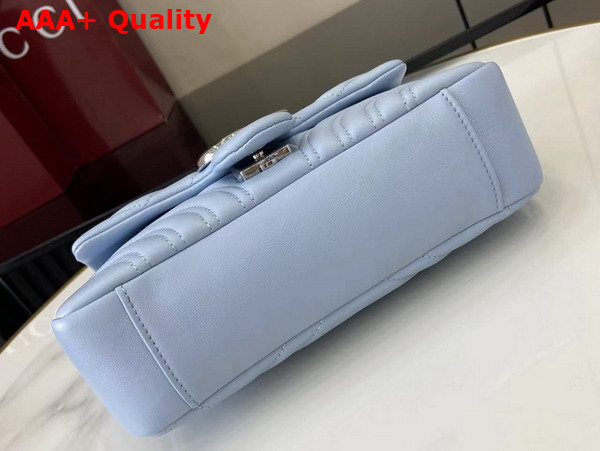 Gucci GG Marmont Small Shoulder Bag in Light Blue Leather 837280 Replica