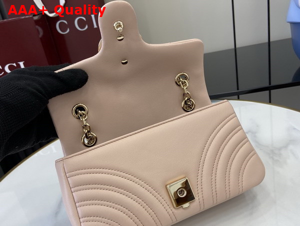Gucci GG Marmont Small Shoulder Bag in Pale Pink Leather 837280 Replica