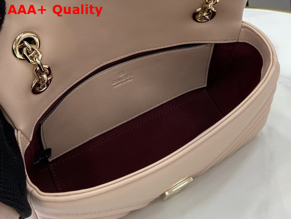 Gucci GG Marmont Small Shoulder Bag in Pale Pink Leather 837280 Replica
