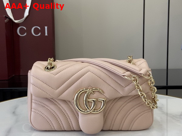 Gucci GG Marmont Small Shoulder Bag in Pale Pink Leather 837280 Replica