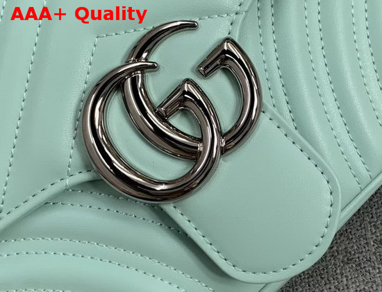Gucci GG Marmont Small Shoulder Bag in Pastel Green Leather 443497 Replica