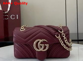 Gucci GG Marmont Small Shoulder Bag in Rosso Ancora Red Leather 837280 Replica