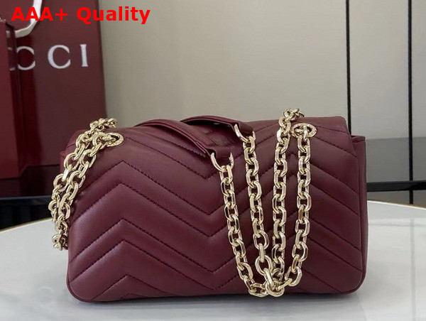 Gucci GG Marmont Small Shoulder Bag in Rosso Ancora Red Leather 837280 Replica