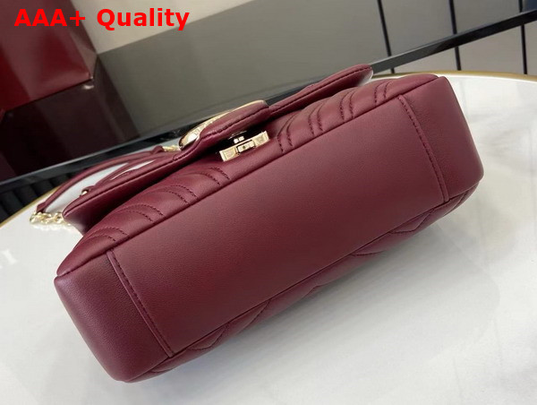 Gucci GG Marmont Small Shoulder Bag in Rosso Ancora Red Leather 837280 Replica
