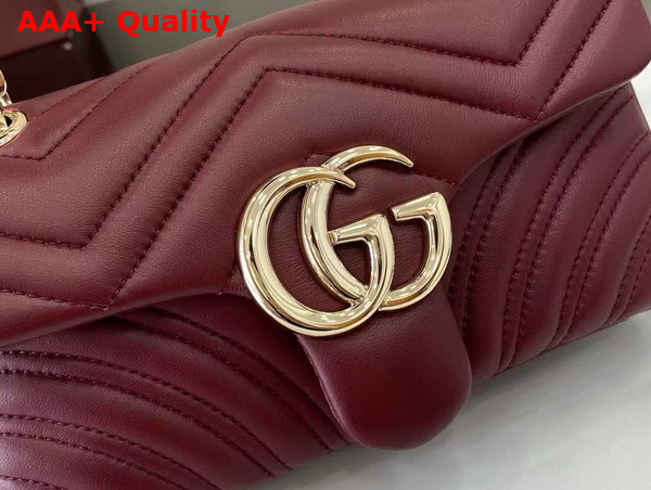 Gucci GG Marmont Small Shoulder Bag in Rosso Ancora Red Leather 837280 Replica