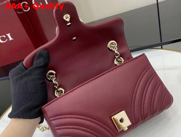 Gucci GG Marmont Small Shoulder Bag in Rosso Ancora Red Leather 837280 Replica