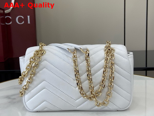 Gucci GG Marmont Small Shoulder Bag in White Leather 837280 Replica