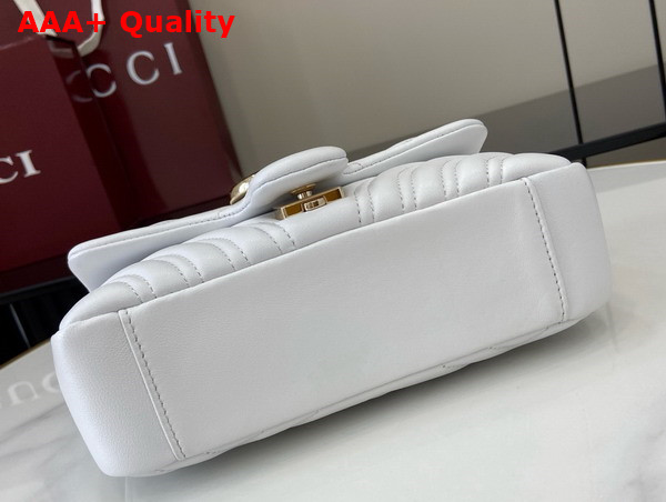 Gucci GG Marmont Small Shoulder Bag in White Leather 837280 Replica