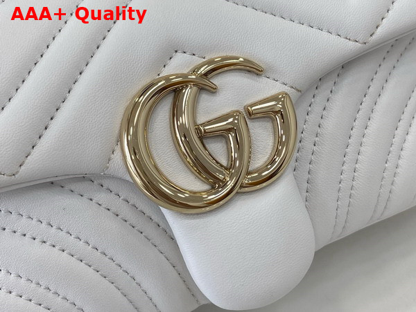 Gucci GG Marmont Small Shoulder Bag in White Leather 837280 Replica