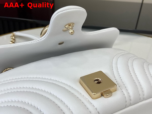 Gucci GG Marmont Small Shoulder Bag in White Leather 837280 Replica