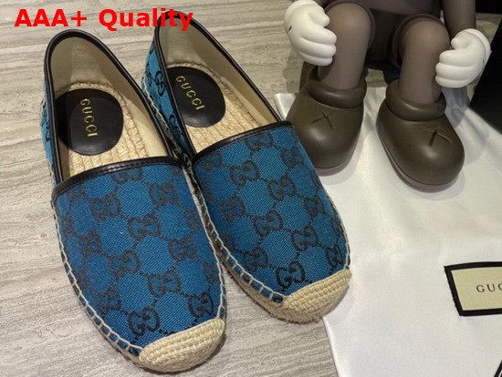 Gucci GG Multicolor Espadrille Light Blue and Blue GG Canvas 663674 Replica